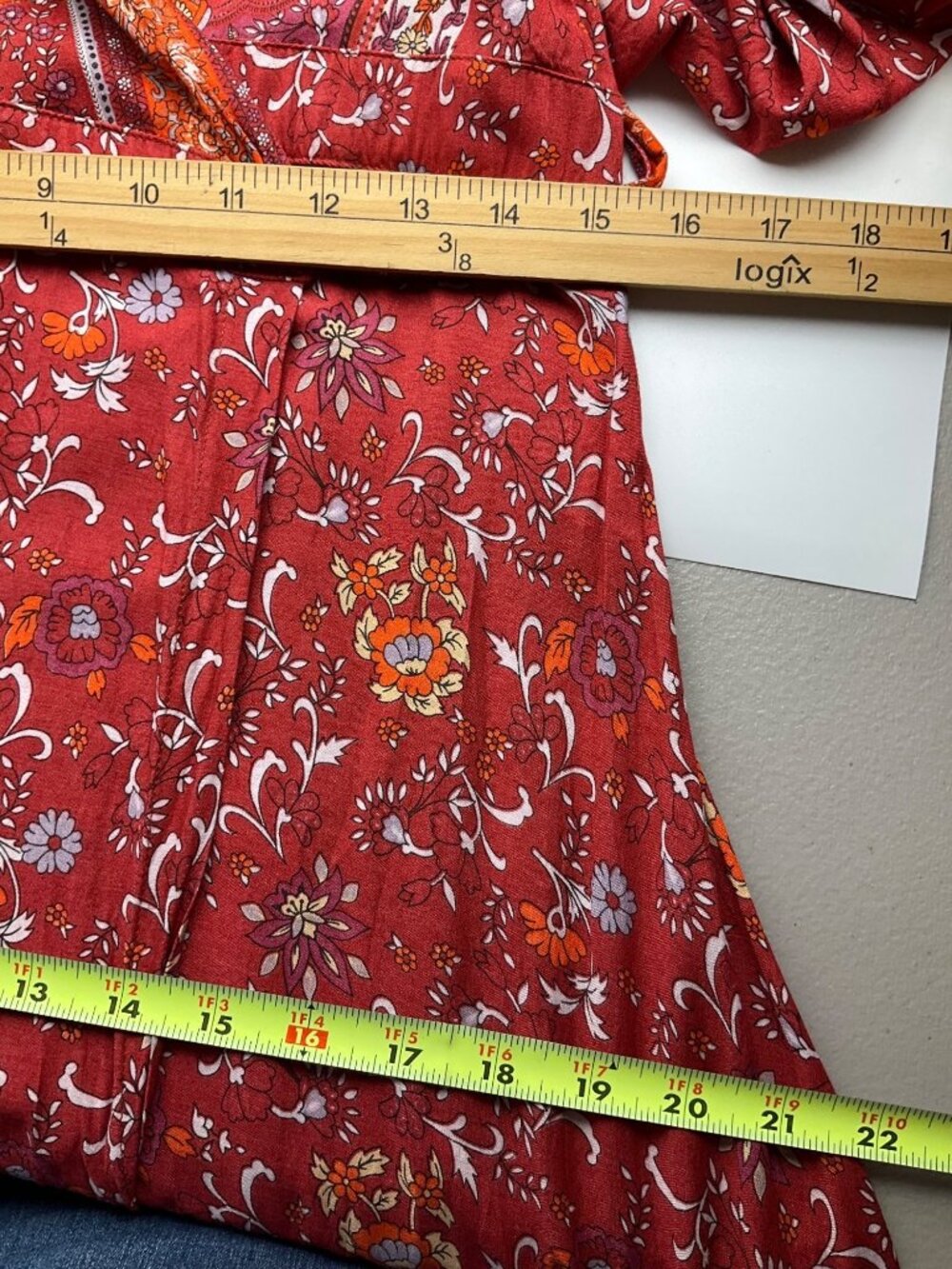 Sea Lustre Boho Maxi Wrap Dress Bell Flowy Sleeves Floral Paisley Handmade - Picture 8 of 11